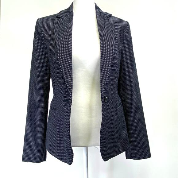 ZARA Polka Dot Blazer Womens 4 Black & White Suit Coat Business Casual Preppy - Picture 6 of 9